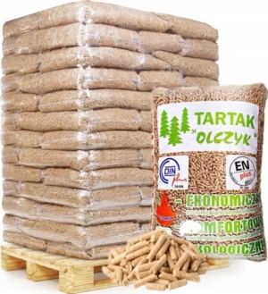 Olczyk pelety paleta 65 pytlů 975 kg dřevěné palivo