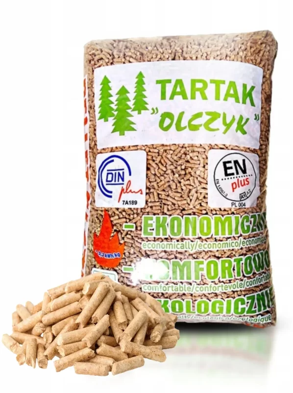 Olczyk pelety paleta 65 pytlů 975 kg dřevěné palivo